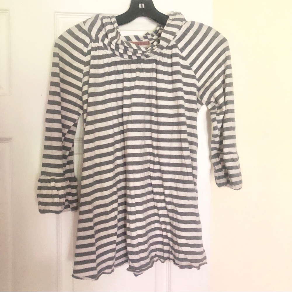 Anthropologie striped gray and white sweater